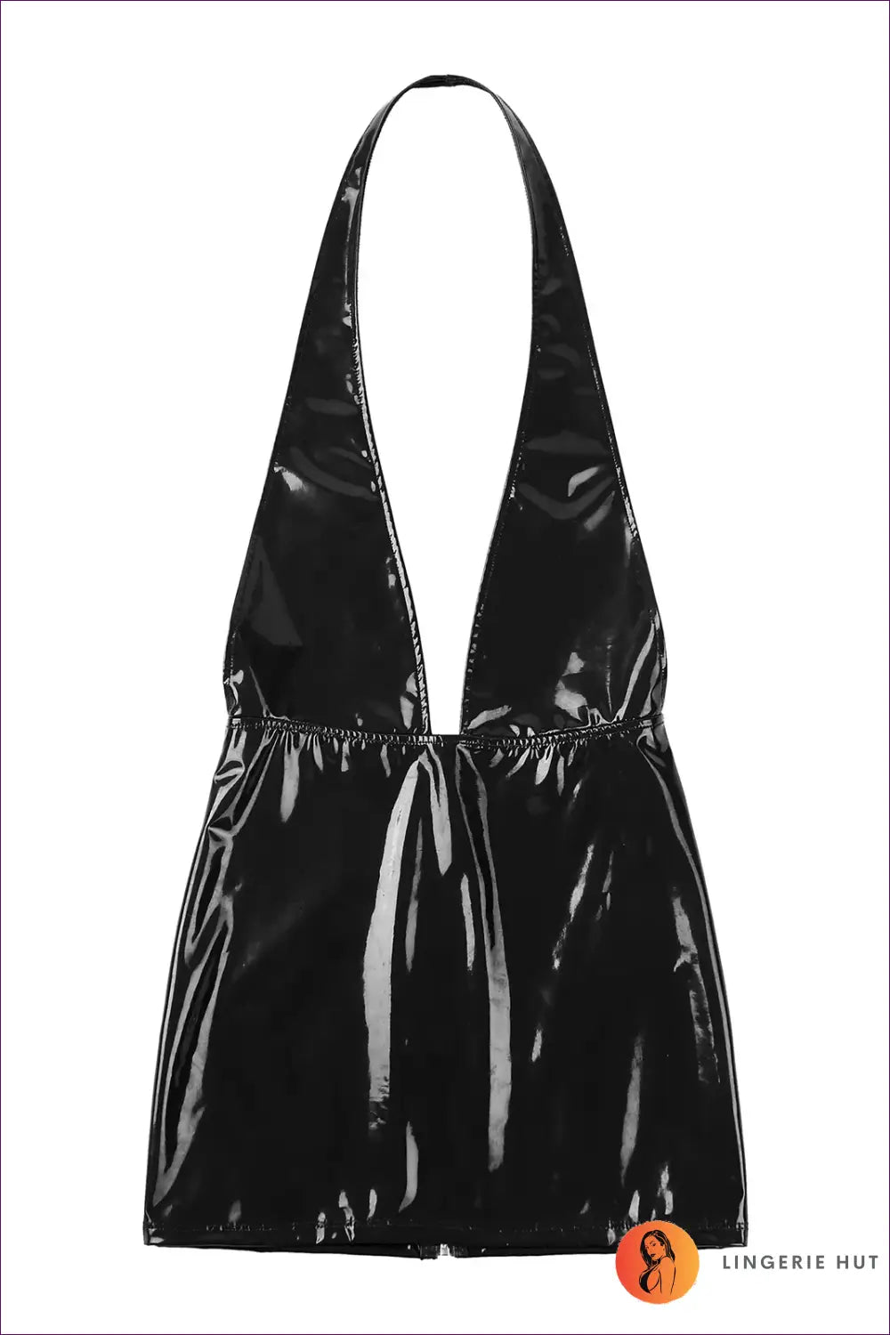 Glossy Halter Mini with Back Zip - Club Night Edge - Dress - Backless • Clubwear • Cutout • Lingerie Hut