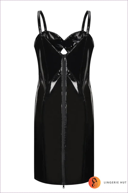 Glossy Midi Bodycon Dress with Keyhole Cut - Night out Drama - Backless • Clubwear • Cutout • Lingerie Hut