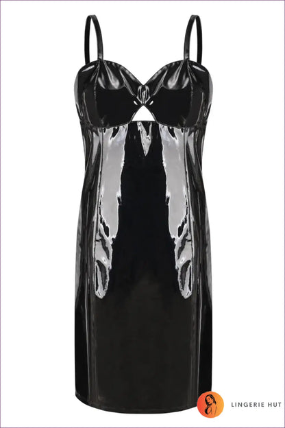 Glossy Midi Bodycon Dress with Keyhole Cut - Night out Drama - Backless • Clubwear • Cutout • Lingerie Hut