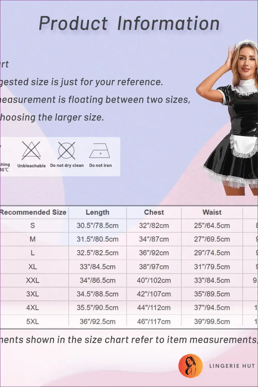 Glossy Patent Leather French Maid Dress with Lace Headband Set for Clubwear, Costume, just In, Lace, Latex