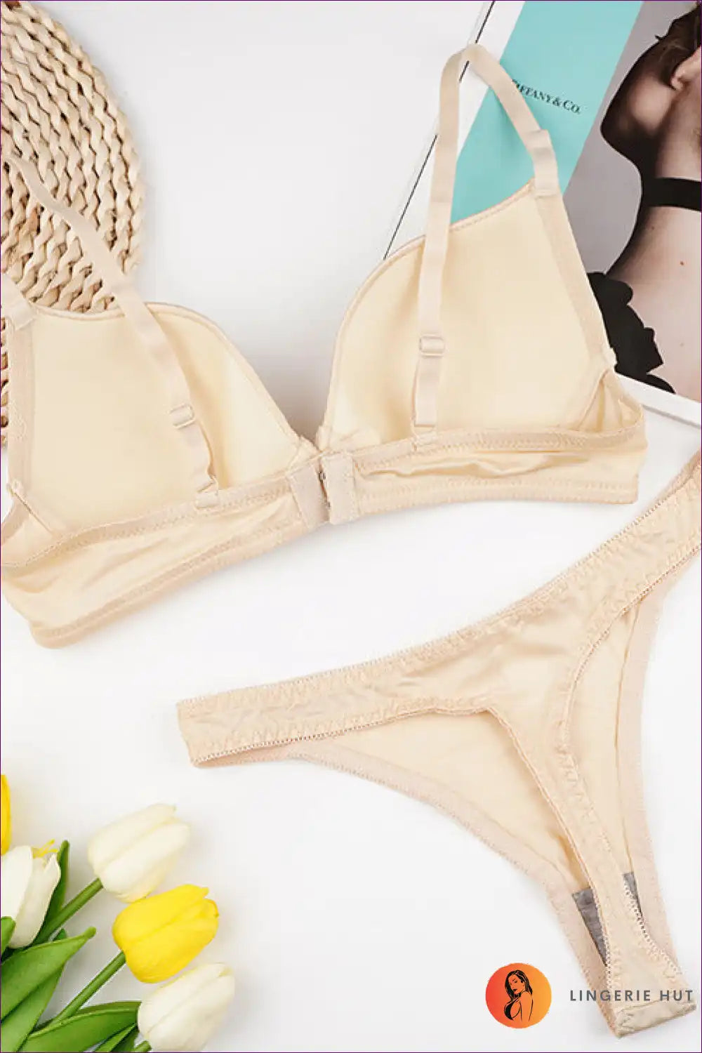 Glossy Push-up Bra Set with Minimal Thong - Sleek Confidence for Set, Casual, Date Night, Everyday,