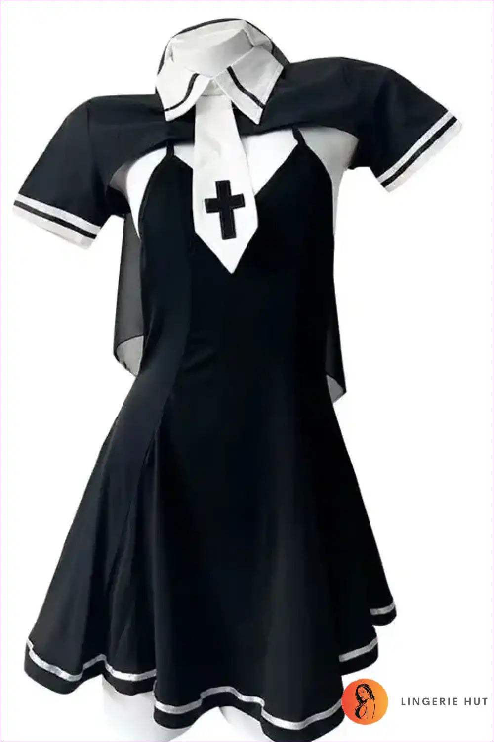 Gothic Maid Nun Cosplay Set with Tassel Details - After-dark Edit for Backless, Costume, Halloween, just In,
