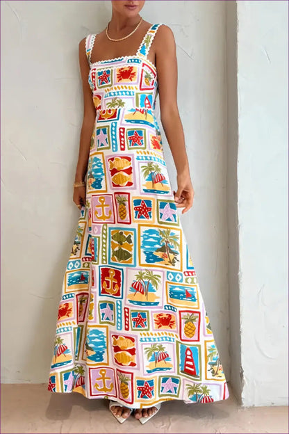 Graphic Maxi Dress - Effortless Summer Glamour - Dresses - Casual • Clothing • Elegant • Everyday - Lingerie Hut