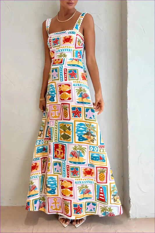 Graphic Maxi Dress - Effortless Summer Glamour - Dresses - Lingerie Hut - Casual • Everyday • Formal Wear