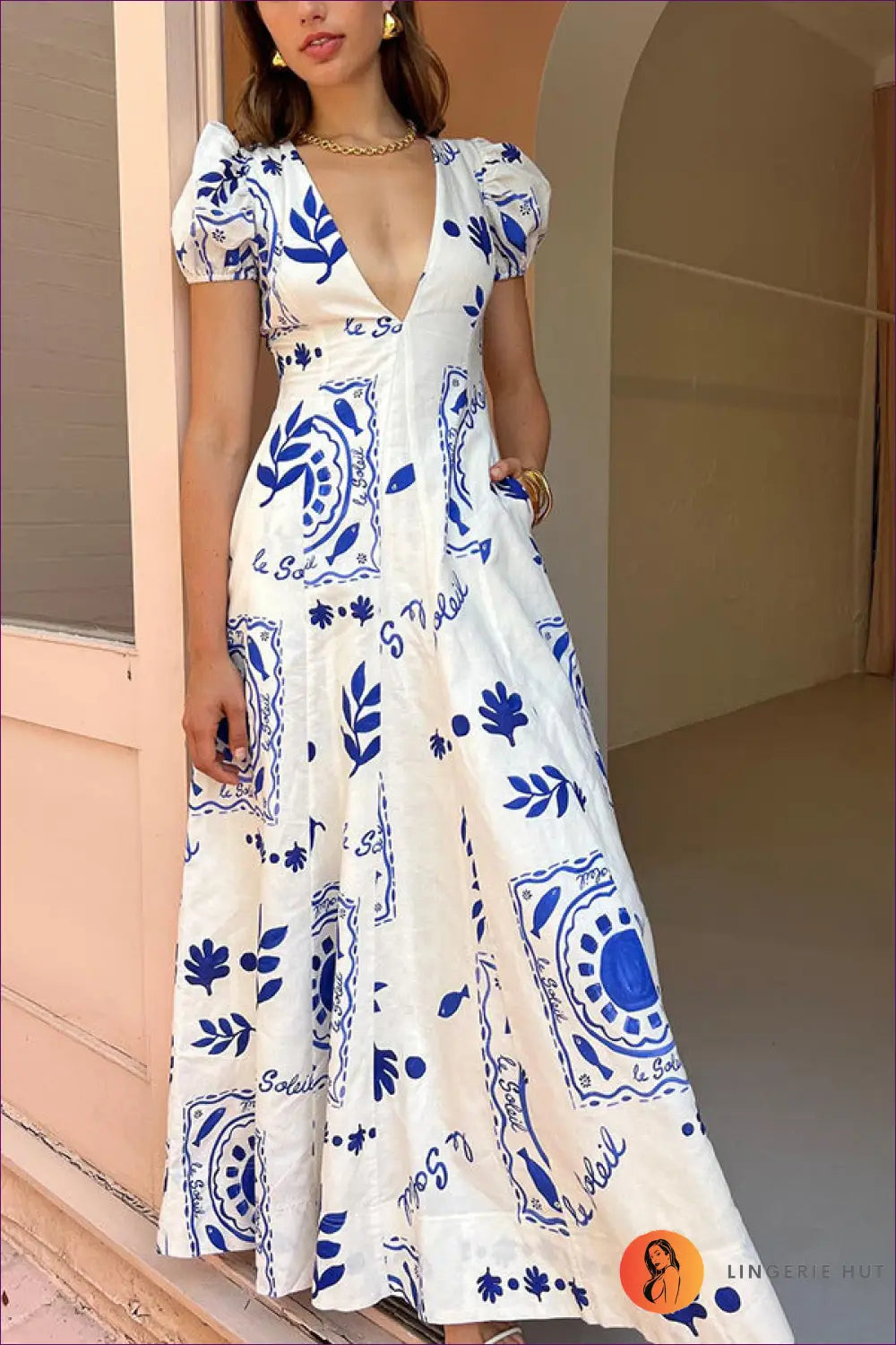 Graphic Maxi Dress with Pockets - Made for Summer Days - s / Multi - Dresses - Casual • Clothing • Everyday • Glamour