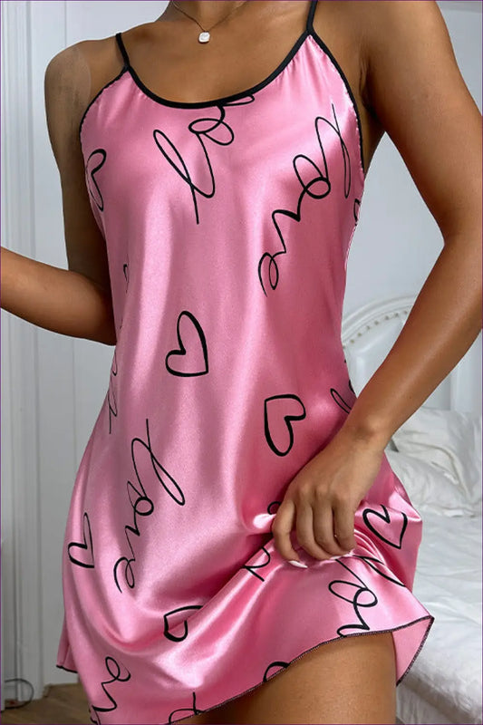 Graphic Print Nightdress - Effortless Summer Comfort - s / Pink - Sleepwear & Loungewear - Lingerie Hut - Casual