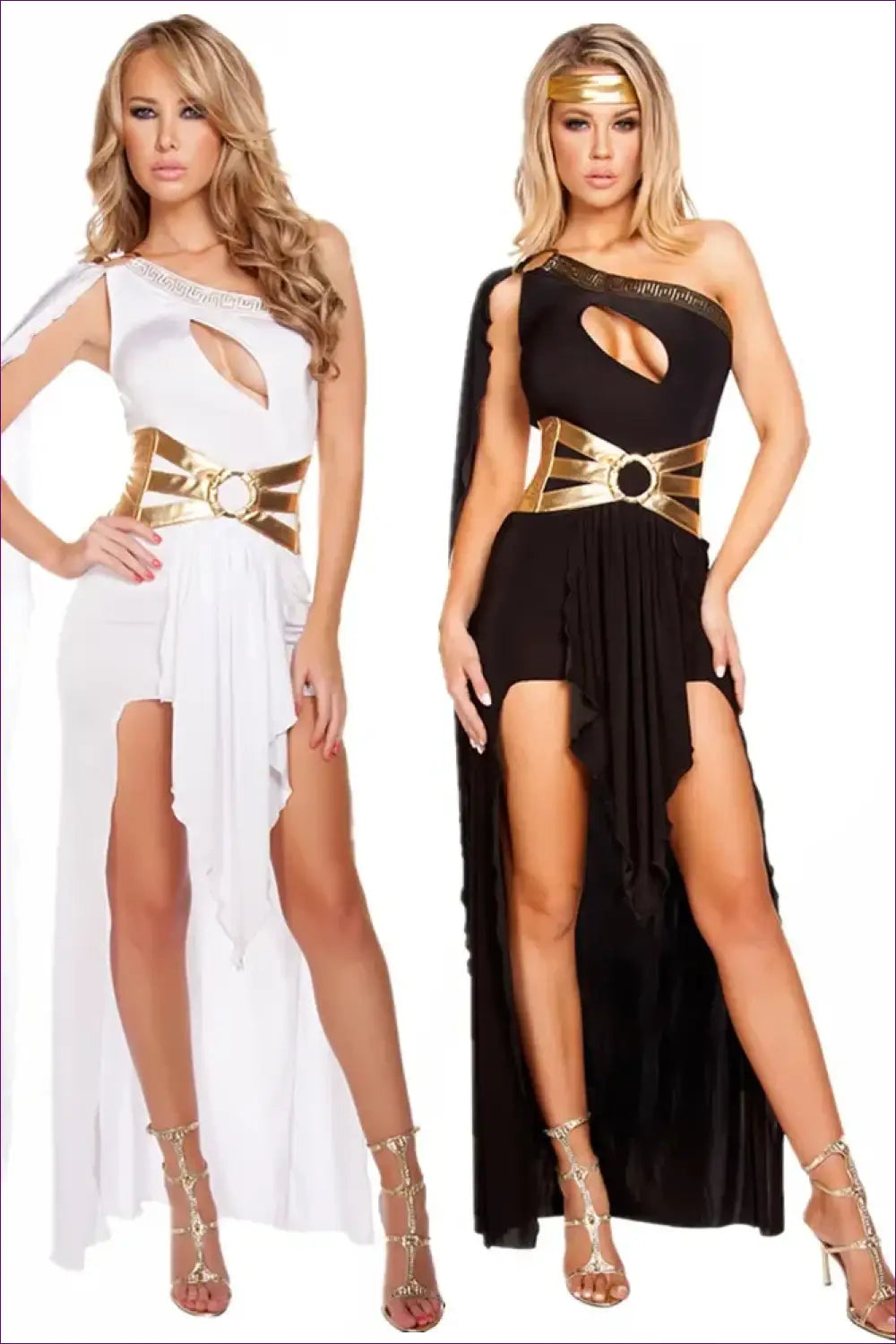 Grecian Goddess Costume with Metallic Belt - Marble Halls Ease - Clubwear • Halloween • just in • Night out - Lingerie