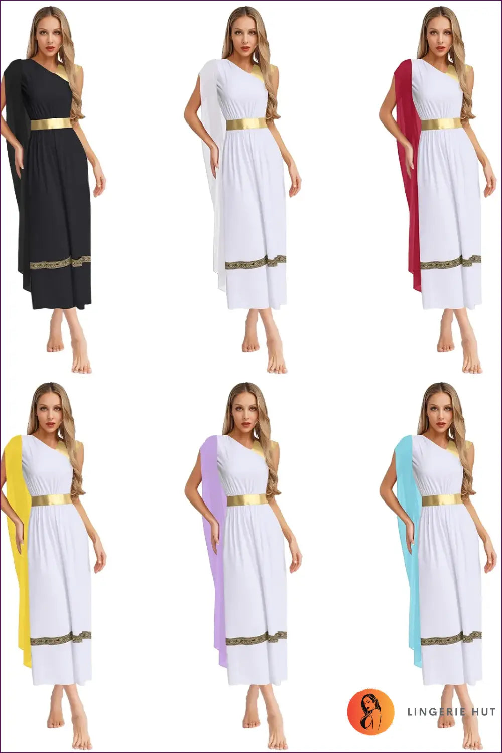 Greek Goddess Costume with Draped Shoulder Trim - Mythical Elegance - Halloween • just in • Party • Role Play