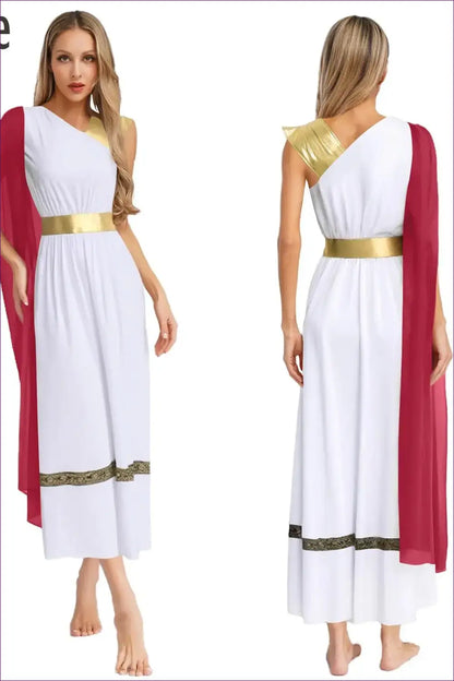 Greek Goddess Costume with Draped Shoulder Trim - Mythical Elegance - Halloween • just in • Party • Role Play