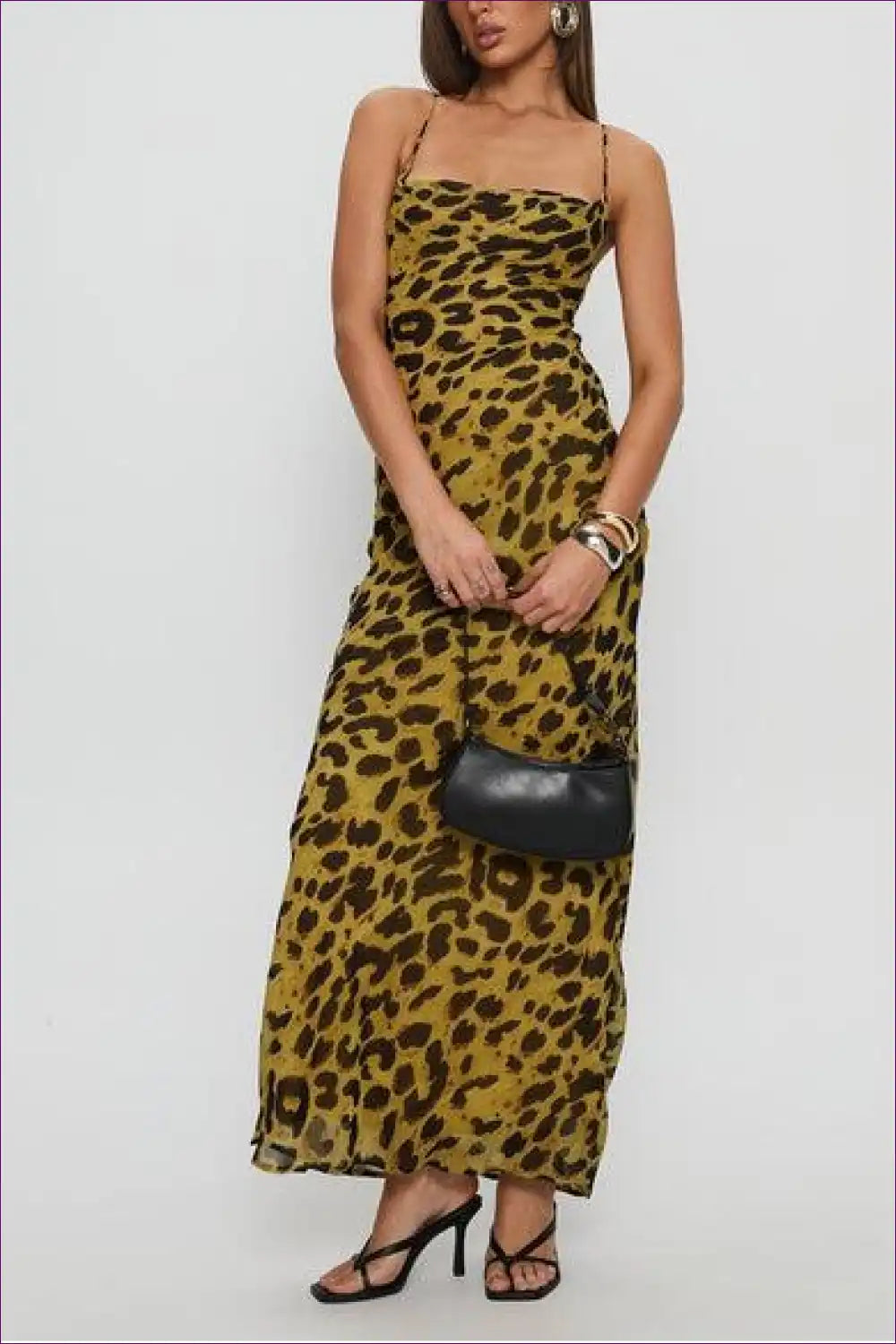 Halter Dress with Animal Print - Wild Sophistication for Animal, Backless, Cutout, Date Night,