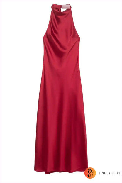 Halter Dress with Backless Detail - Evening Sophistication for All Season, Backless, Bodycon, Dress, Evening
