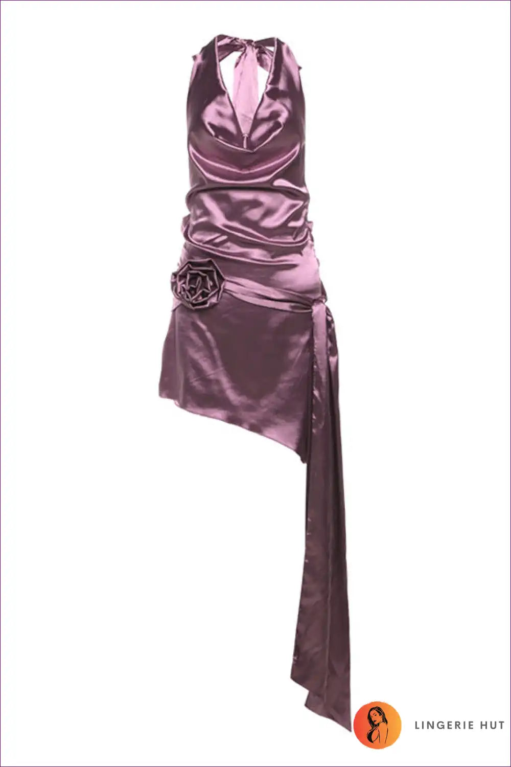 Halter Dress with Cowl Drape - Effortless Elegance for Backless, Cutout, Date Night, Dress, Evening Wear