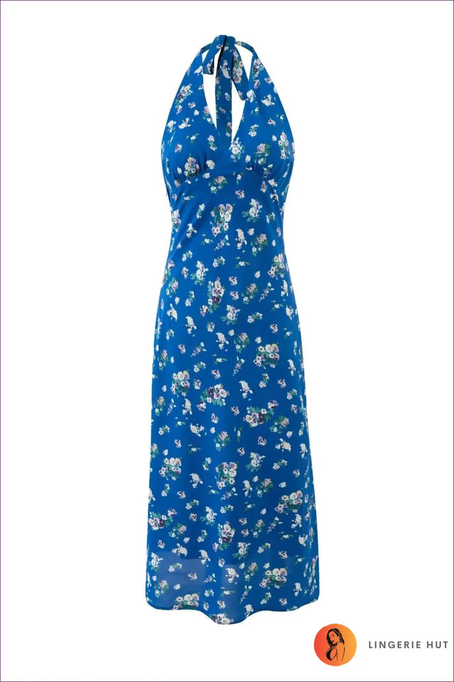 Halter Floral Midi Dress