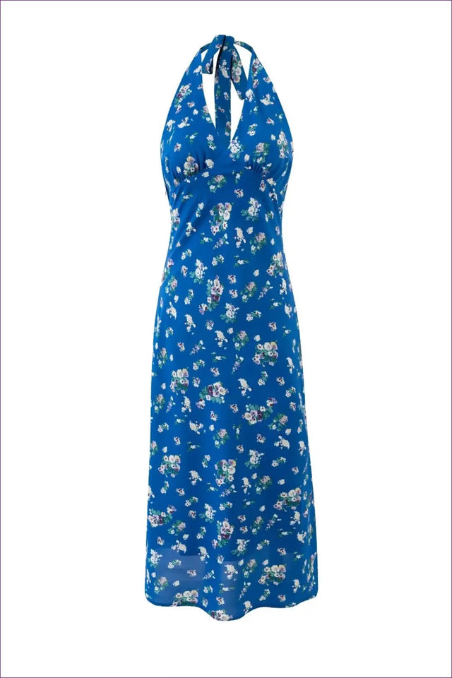 Halter Floral Midi Dress