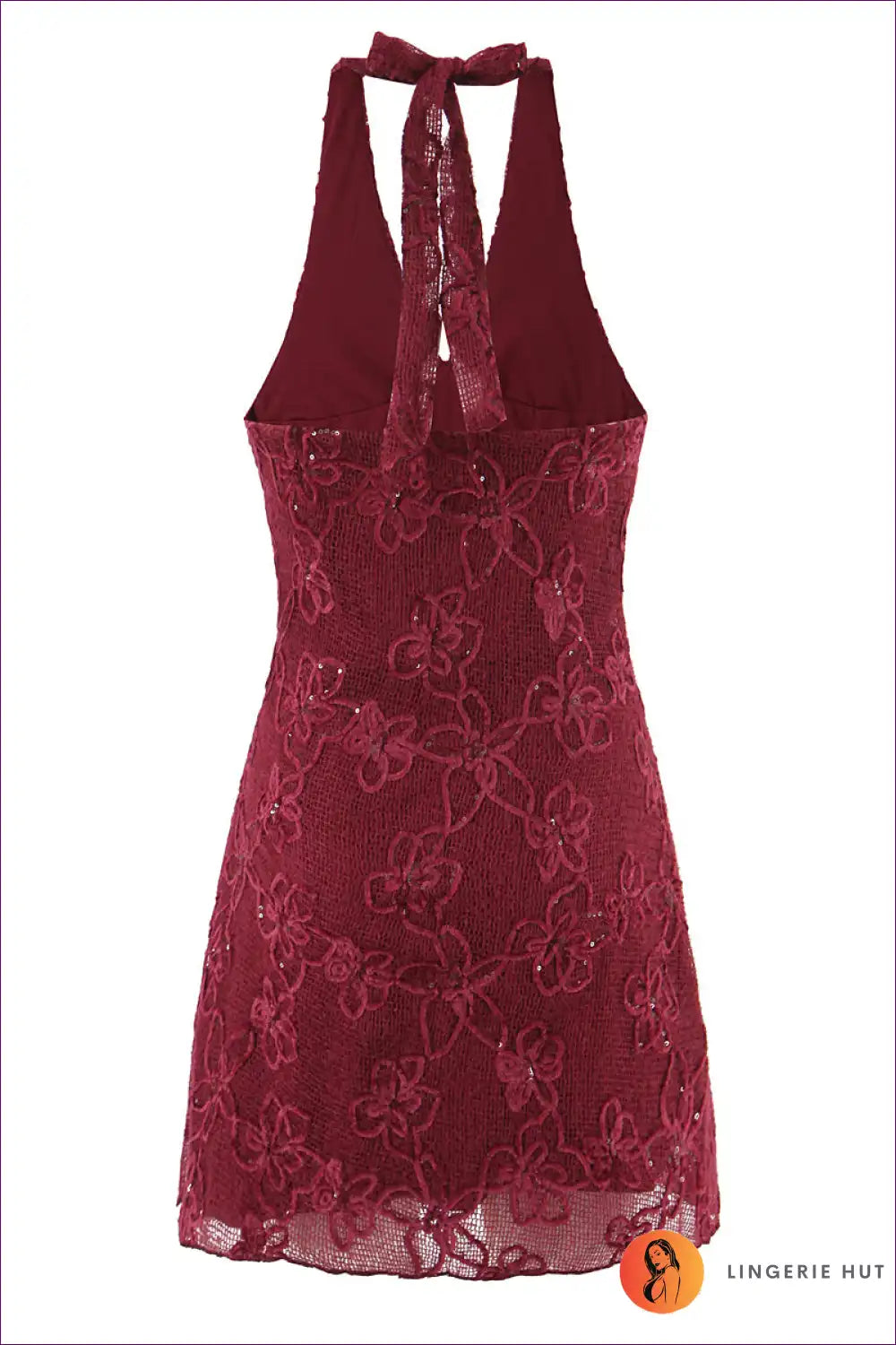 Halter Dress with Sequin Embellishment - Night out Sparkle for Backless, Clubwear, Dress, Glamour, Halter