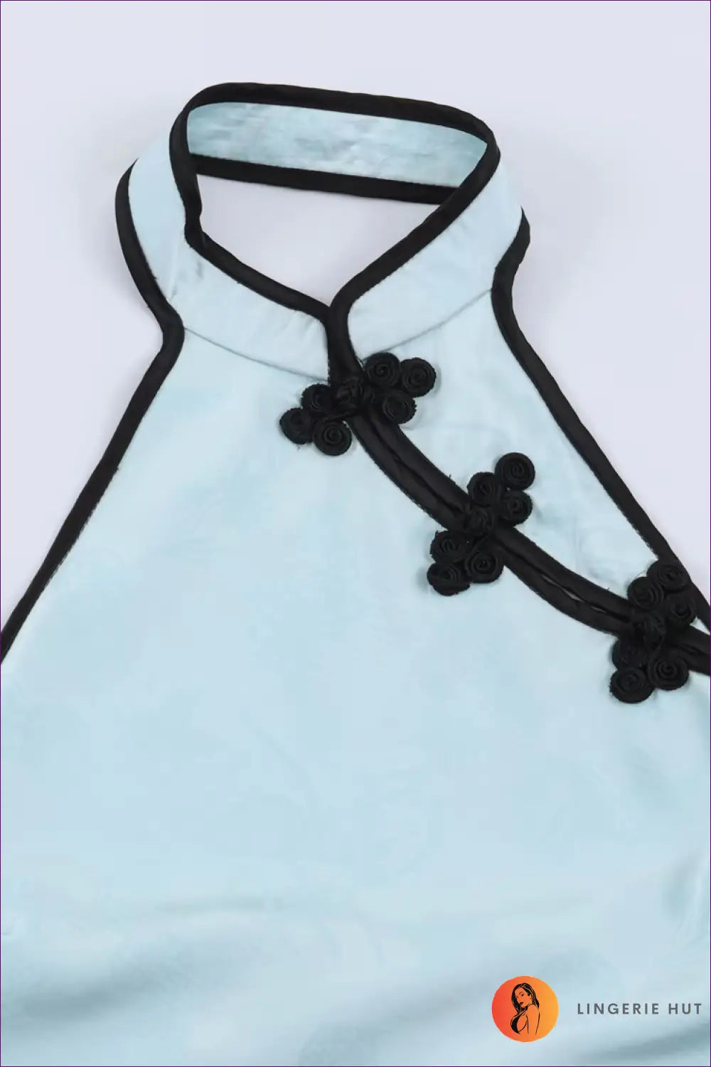 Halter Keyhole Maxi Dress - Frog-knot Trim - Bodycon • Everyday • just in - Senda