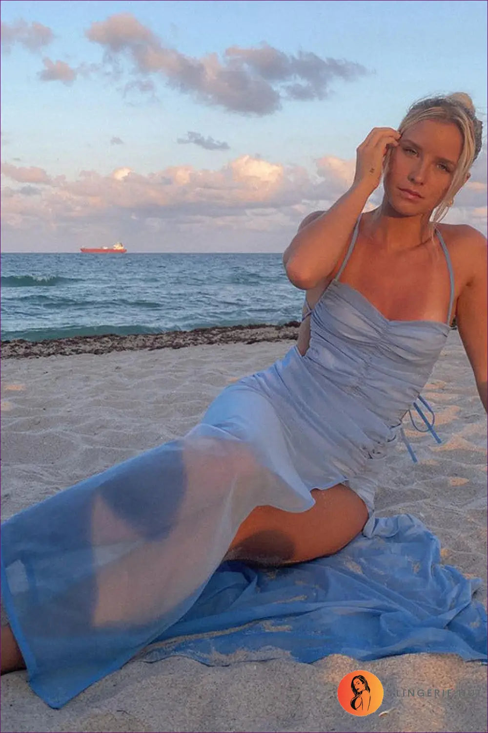 Halter Maxi Dress with Lace & Backless Cut - Evening Glamour - Dresses - Lingerie Hut - Backless • Clubwear • Fishnet