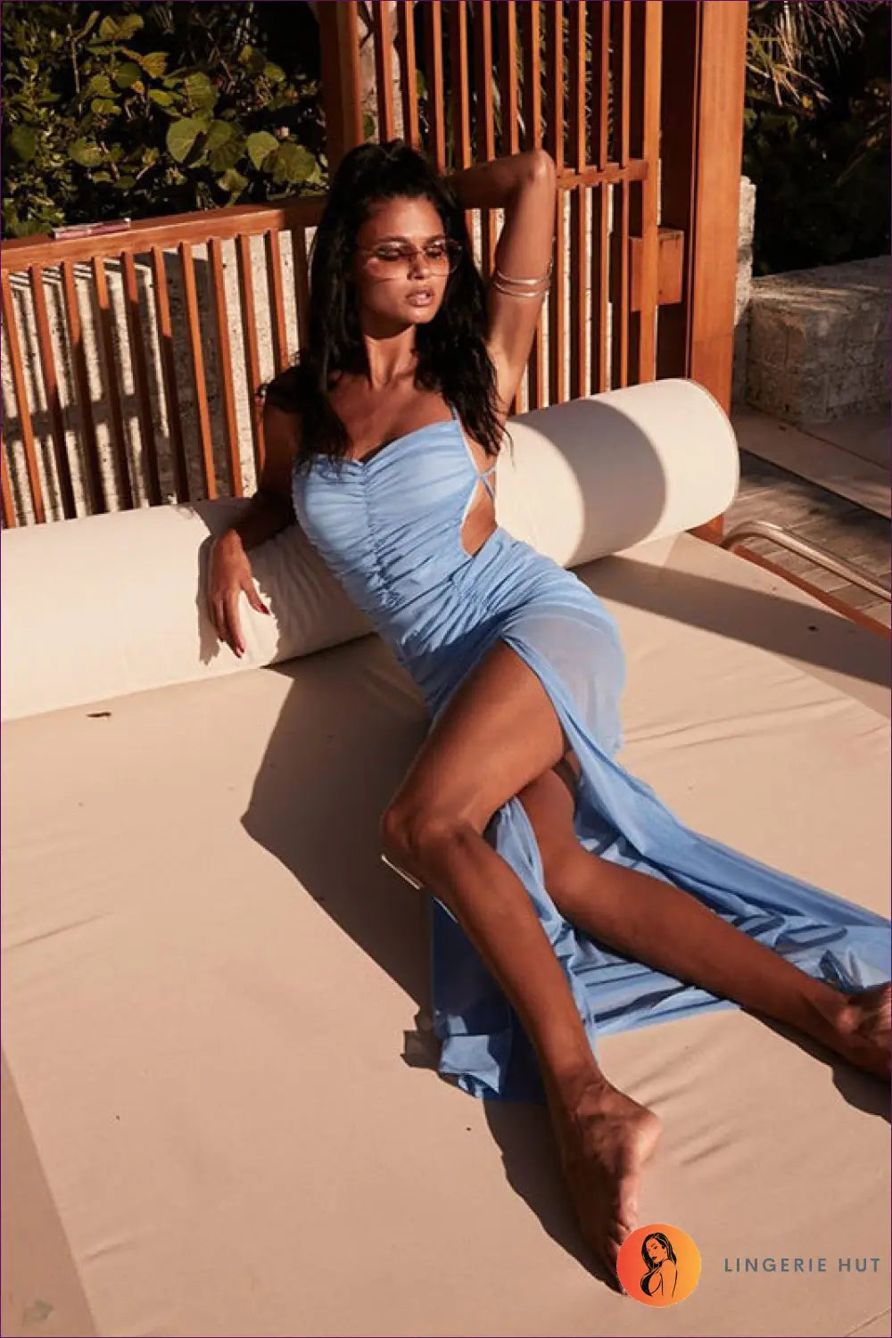 Halter Maxi Dress with Lace & Backless Cut - Evening Glamour - Dresses - Lingerie Hut - Backless • Clubwear • Fishnet