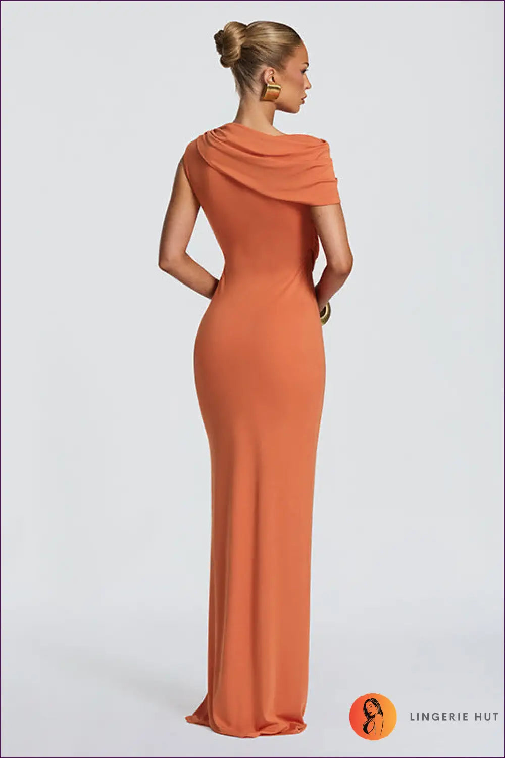 Halter Neck Backless Maxi Dress - Lace Detail Bodycon Sheath - Backless • Clubwear • Fishnet - Honeybadger