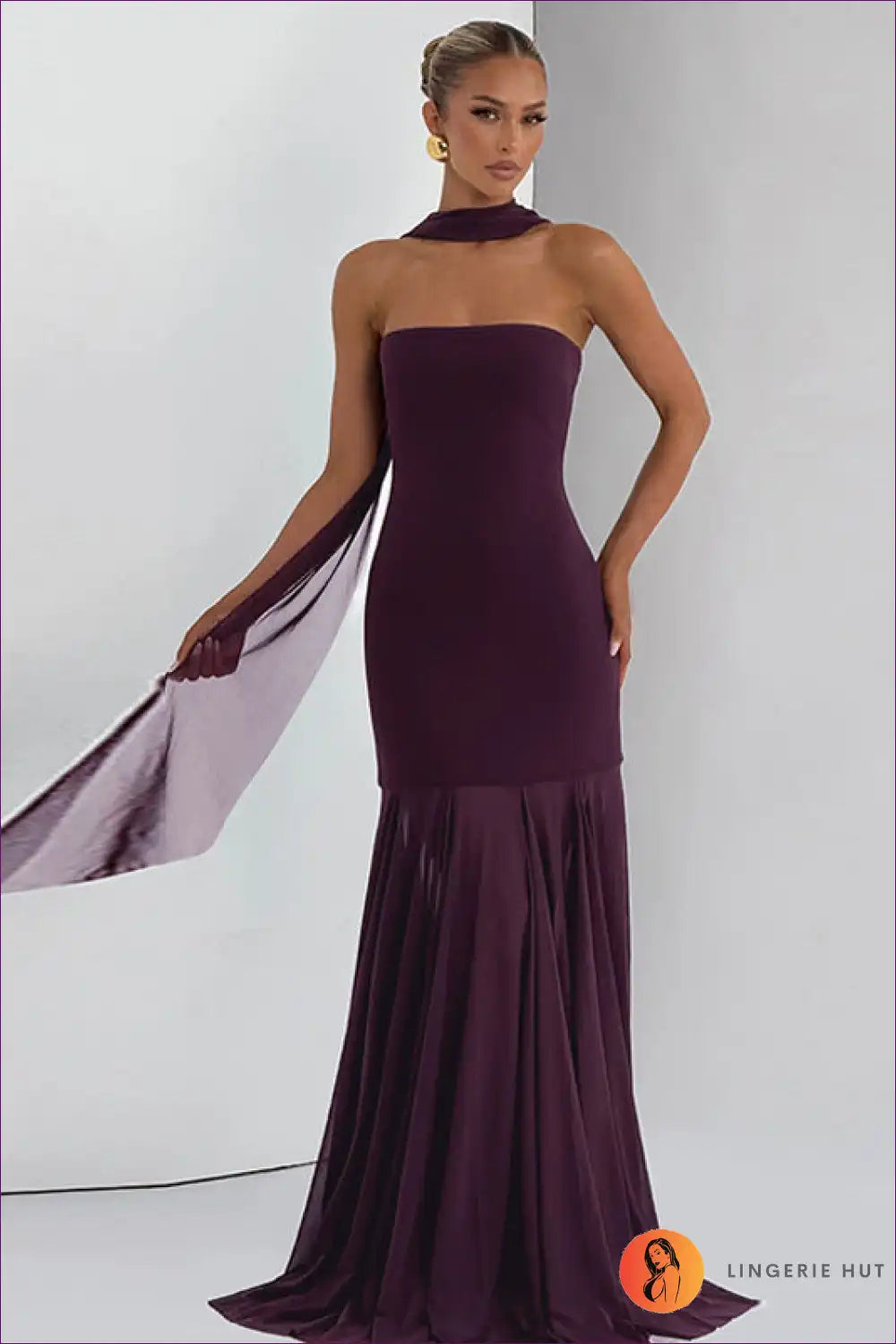 Halter Neck Maxi Dress with Sheer Panel Details for Dresses, Evening Wear, Formal Halter,