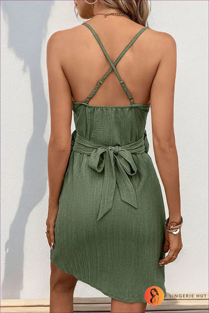 Halter Ruffle Mini Dress - Effortless Summer Confidence - Dresses - Casual • Date Night • Everyday • Glamour - Lingerie