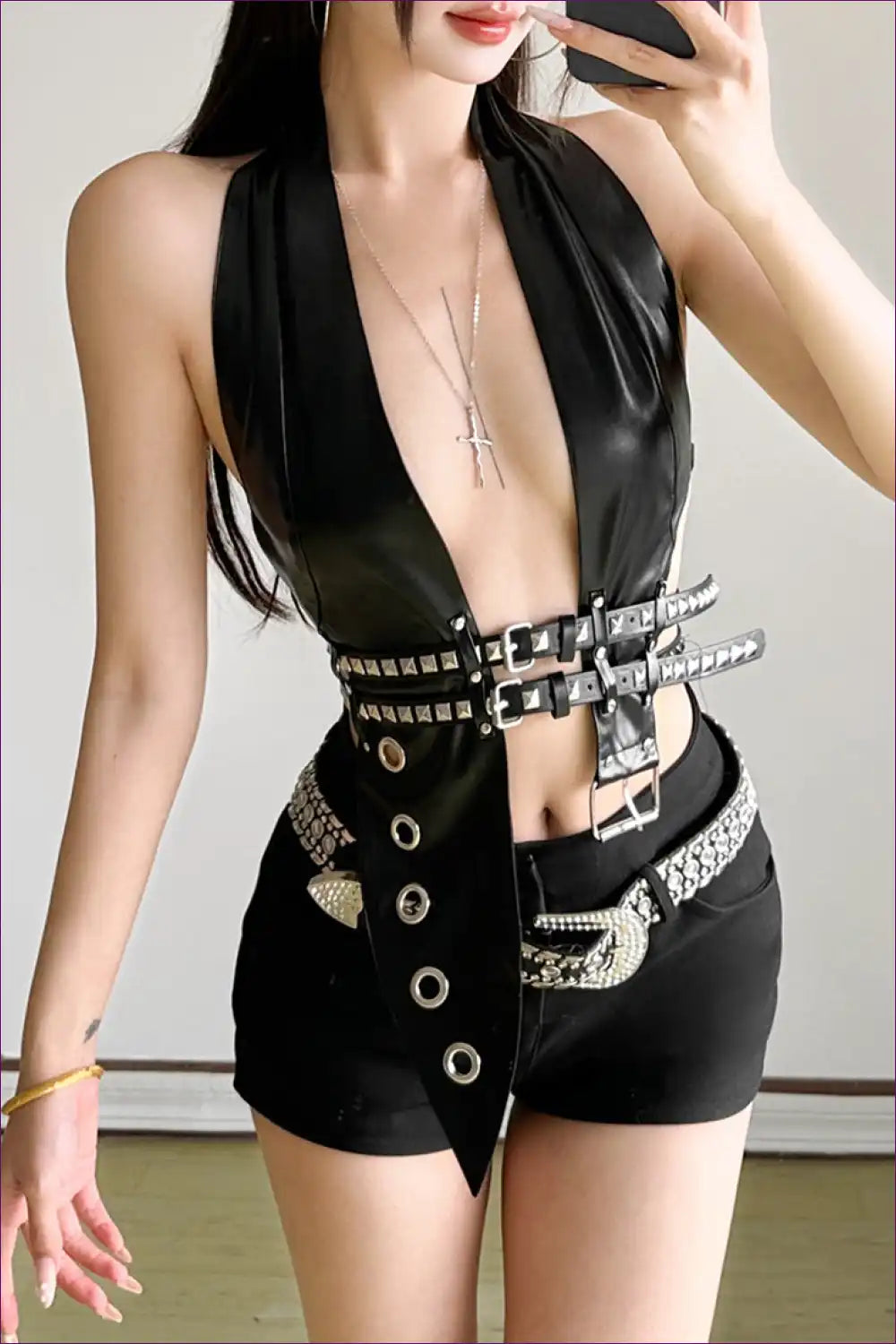 Halter Top with Buckle Detail - Bold Statement Energy
