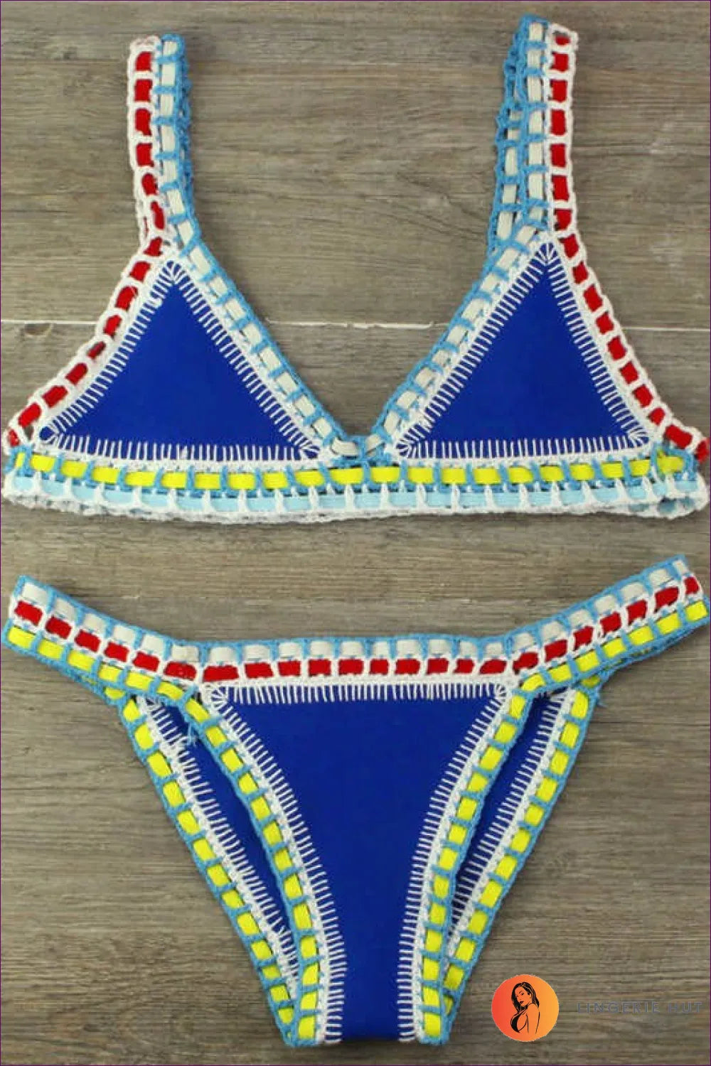 Elevate Your Summer Style With Our Hand-crocheted Knitted Bikini Swimsuit Set. Unique Boho Chic For Beach