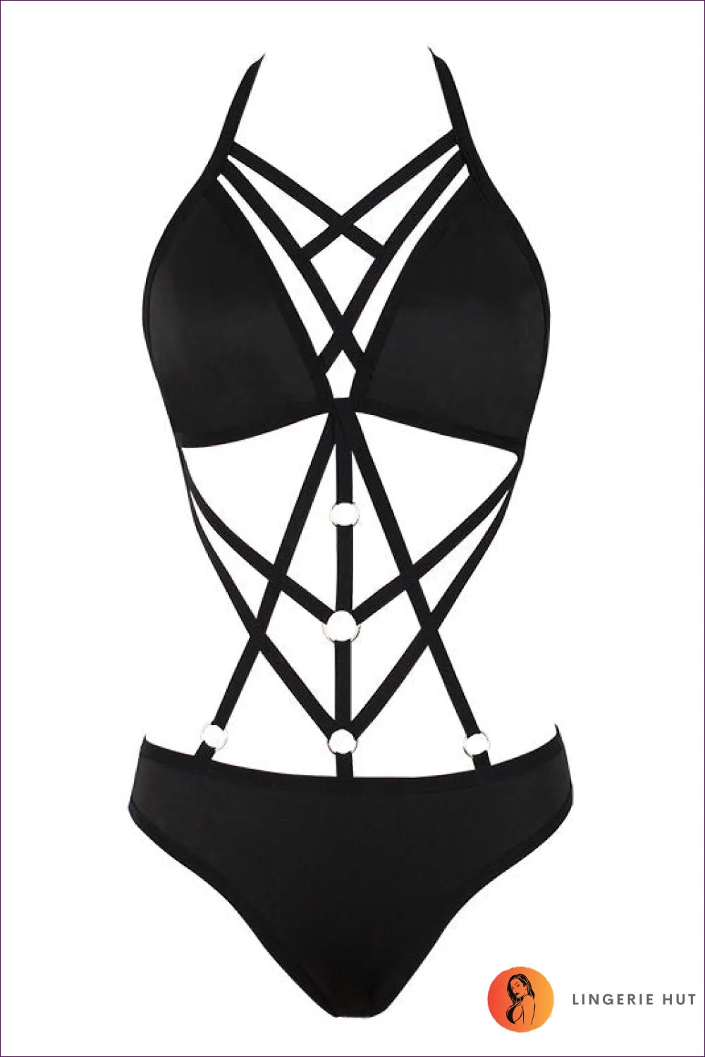 Make a Statement With Our Harness Cut Out Bodysuit. Edgy Cutouts, High-quality Construction, And Back Zipper