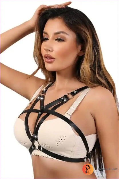 Harness Strap Accessory with Adjustable Fit - Bold Layering Piece for Boudoir, Clubwear, Costume, Evening