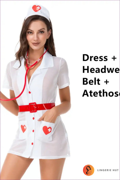 Embrace Healthcare Elegance With Our Heart Detail Button-up Nurse Uniform. Whether You’re In The Emergency