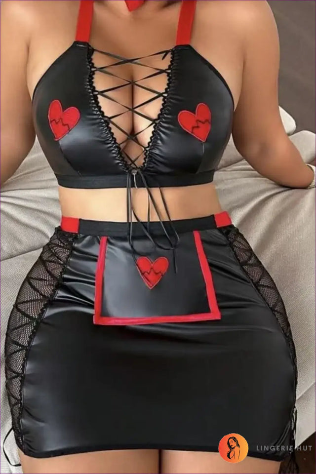 Heartbreaker Lace-Up Bralette Set - Bold Rebellion