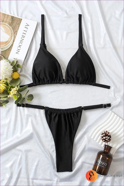 High-cut Pleated Swimsuit - Boho Holiday Confidence - s / Black - Swimwear - Lingerie Hut - Beachwear • Bikini • Casual