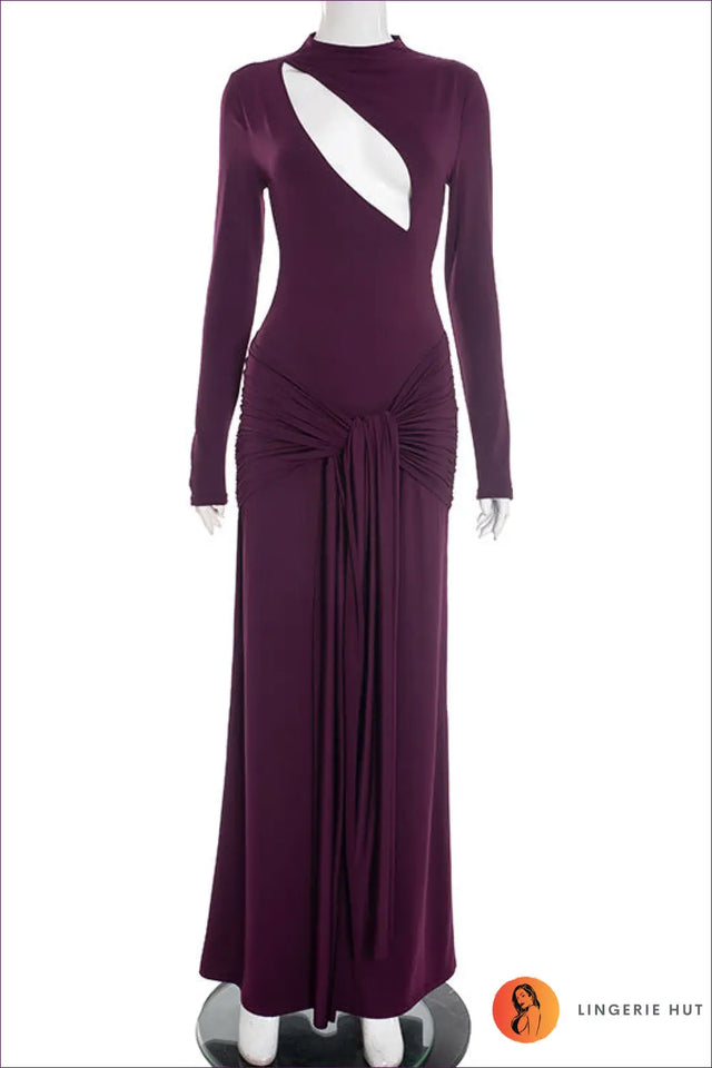 High Neck Cut-Out Maxi Dress - Understated Glamour