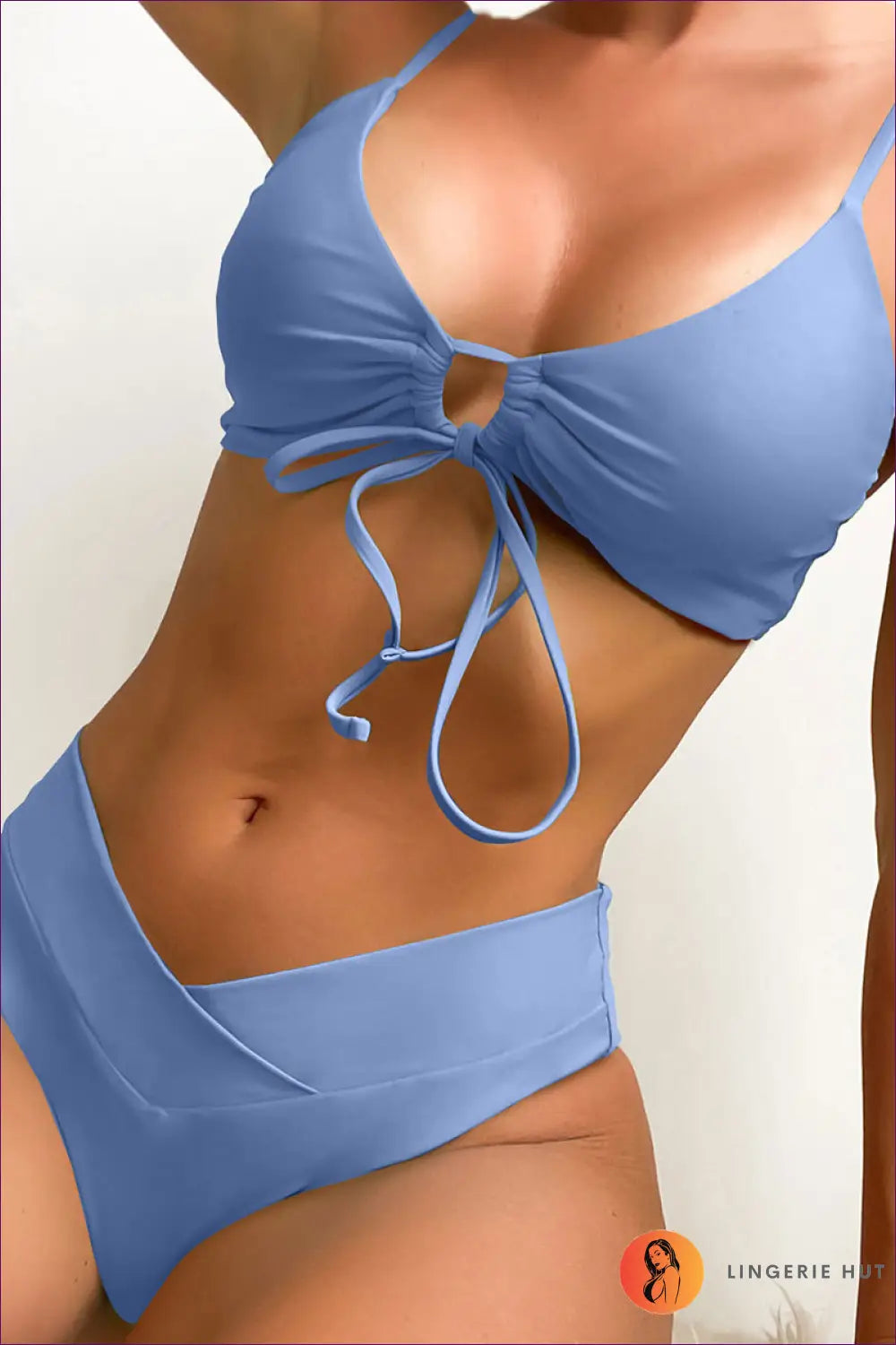 High Waist Bikini with Ruched Top - Poolside Glamour Edit - s / Multi3 - Lingerie Hut - Beachwear • Casual • Cutout