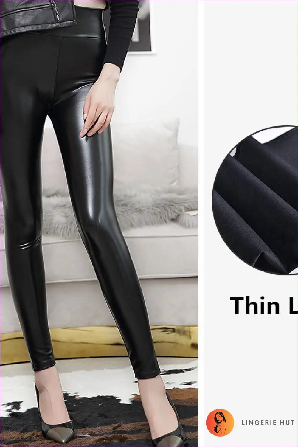 Elevate Your Style Game With Our High-waist Faux Leather Leggings. These Bright, Cropped Pants