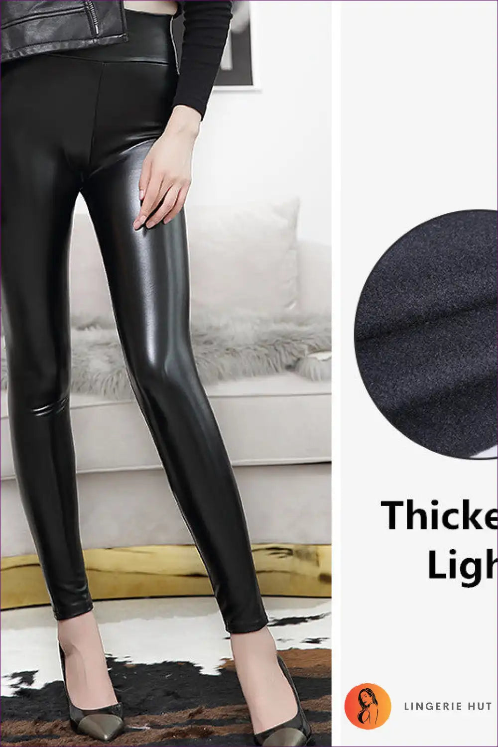 Elevate Your Style Game With Our High-waist Faux Leather Leggings. These Bright, Cropped Pants