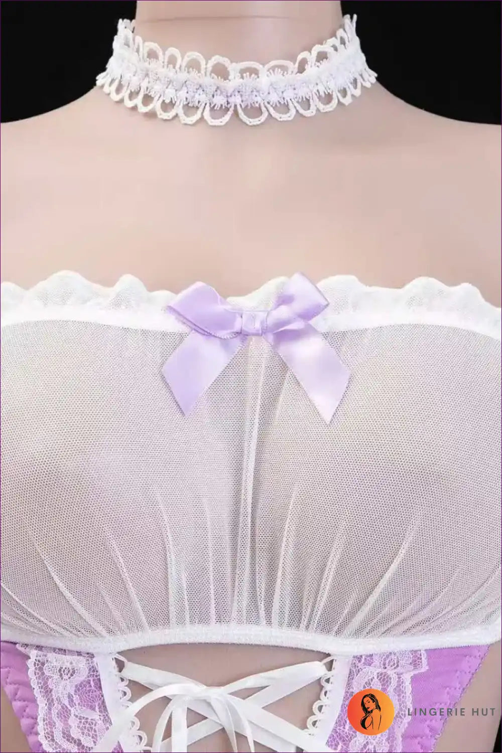 Hollow out Backless Maid Dress - Sweet Short Lingerie Edit for Backless, Costume, just In, Lace,