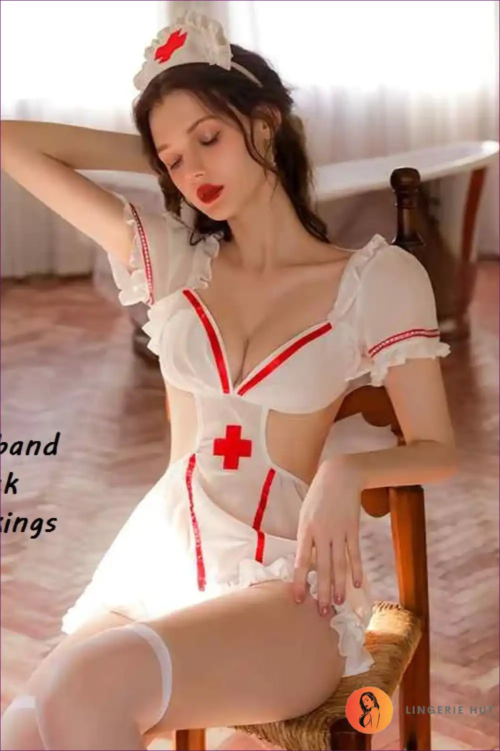 Hollow out Backless Nurse Lingerie Dress - After-dark Play for Backless, Boudoir, Cutout, just In, Mini