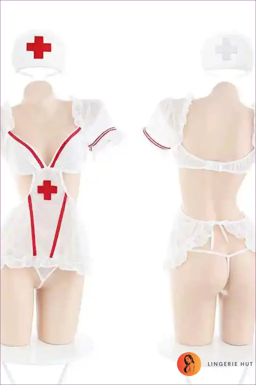 Hollow out Backless Nurse Lingerie Dress - After-dark Play for Backless, Boudoir, Cutout, just In, Mini