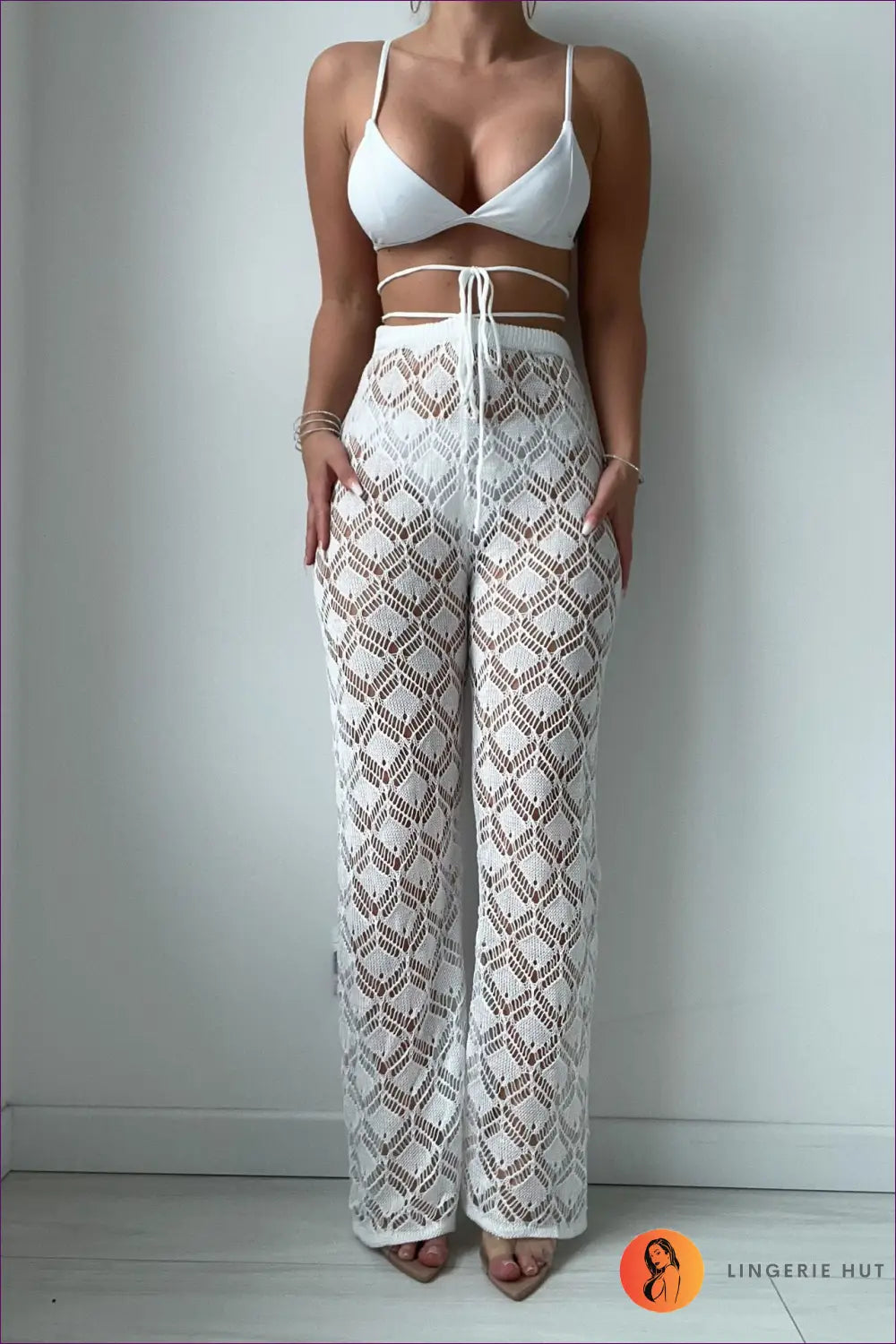 Hollow out Boho Leggings - your Summer Beach Statement - s / White - Pants - Lingerie Hut - Beachwear • Casual • Cover