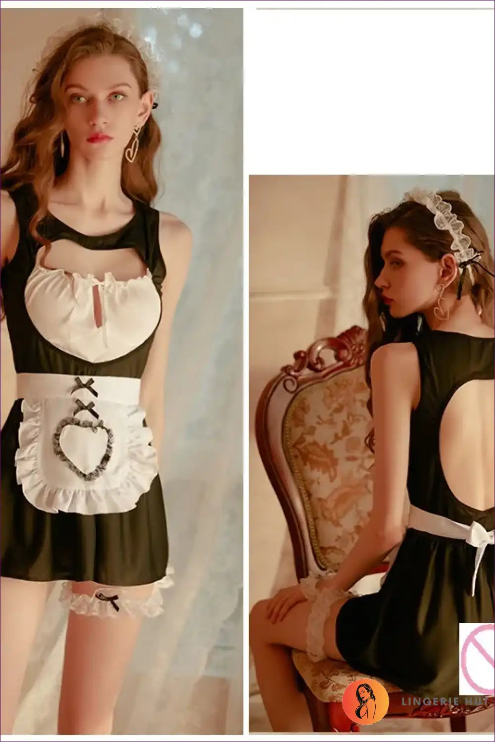Hollow out Cosplay Maid Dress for Club Nights Clubwear, Costume, Cutout, just In,