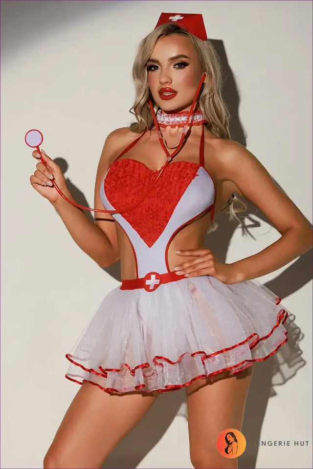 Nurse Costume with Cut-Out Detail - Fantasy Roleplay Ready