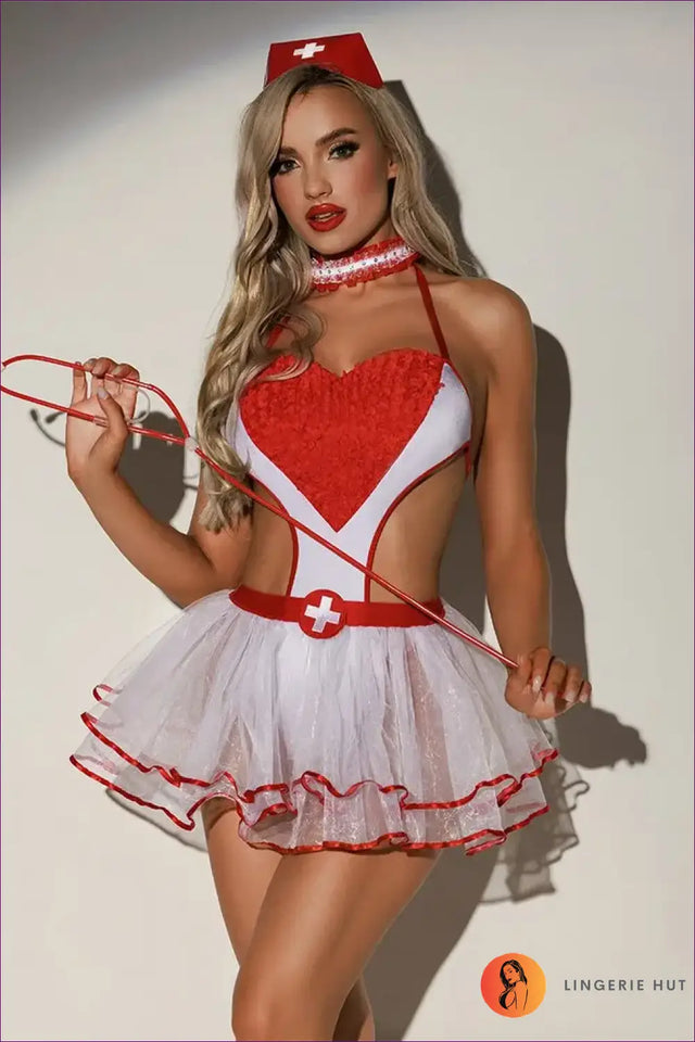 Nurse Costume with Cut-Out Detail - Fantasy Roleplay Ready