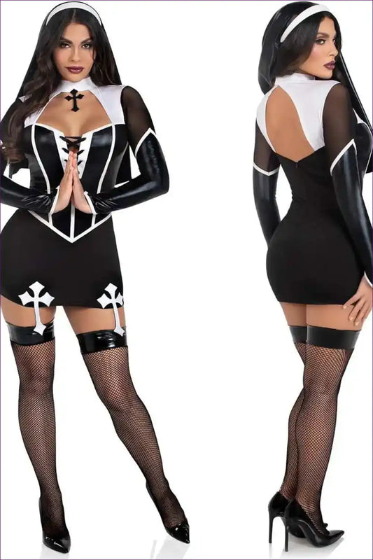 Hollow out Nun Cosplay Dress for Halloween & Parties Clubwear, Costume, Cutout, Halloween,