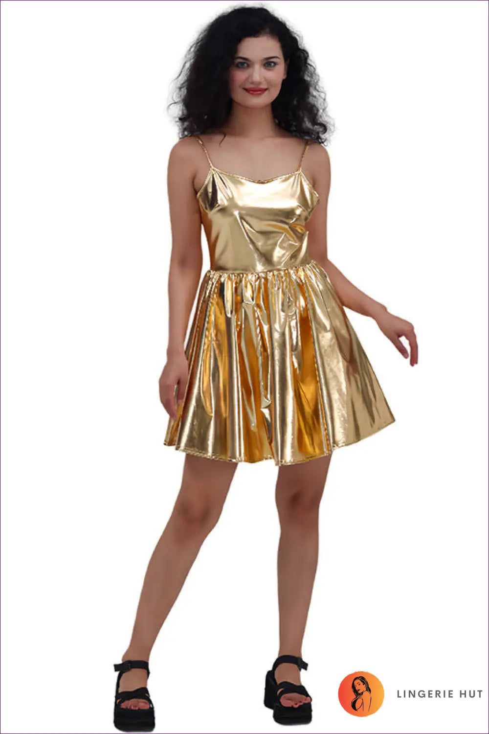 Holographic Mini Dress with A-line Skirt - Festival Energy - Bodysuit - Dresses - Lingerie Hut - Clubwear • Glamour