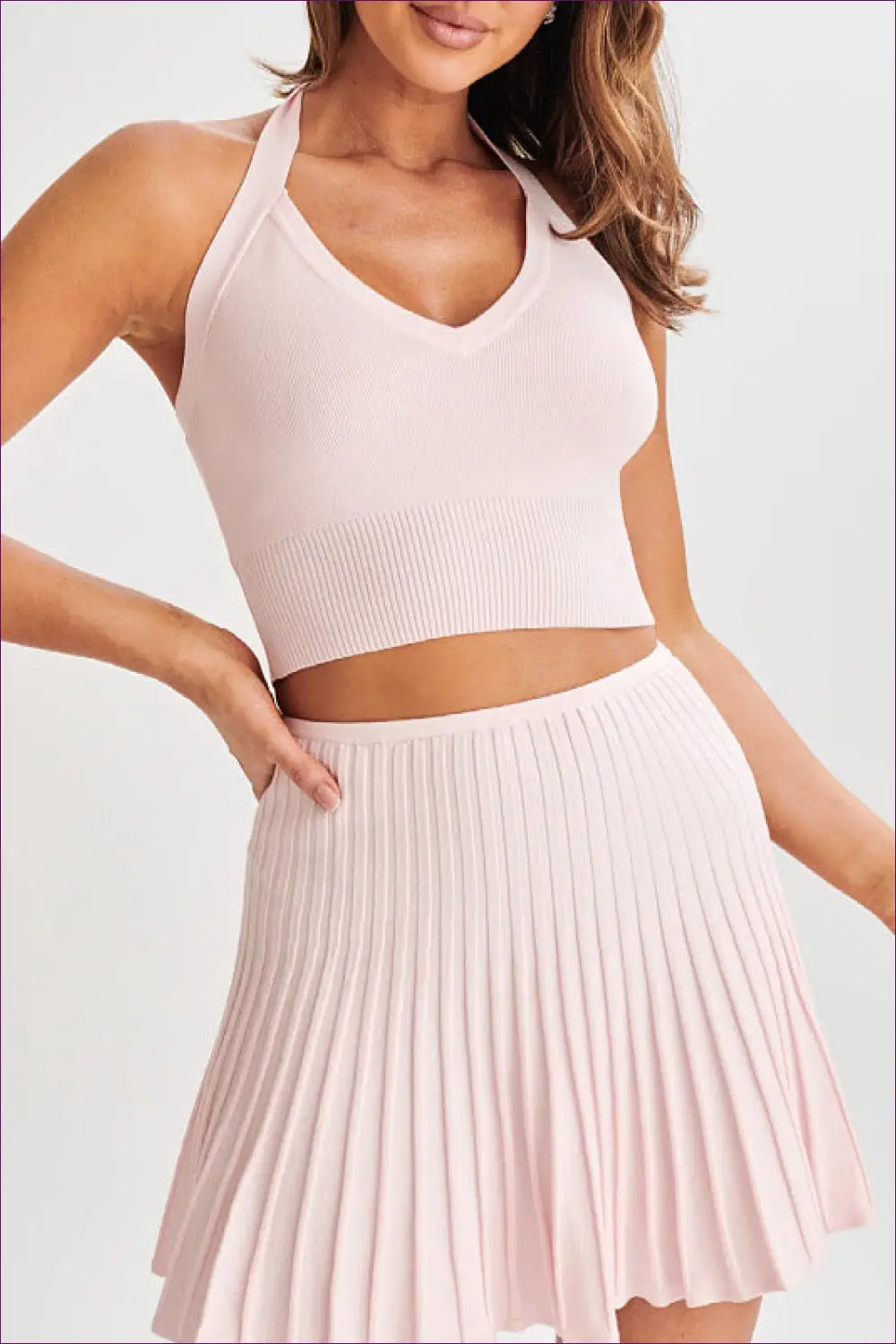 Jersey Co-ord Set with Crop Top & Mini Skirt - Effortless Summer Days - co Ord - Outfit Sets - Lingerie Hut - Casual