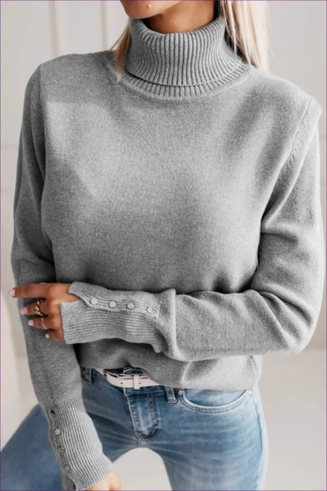 Jumper with Button Details - Minimalist Chic