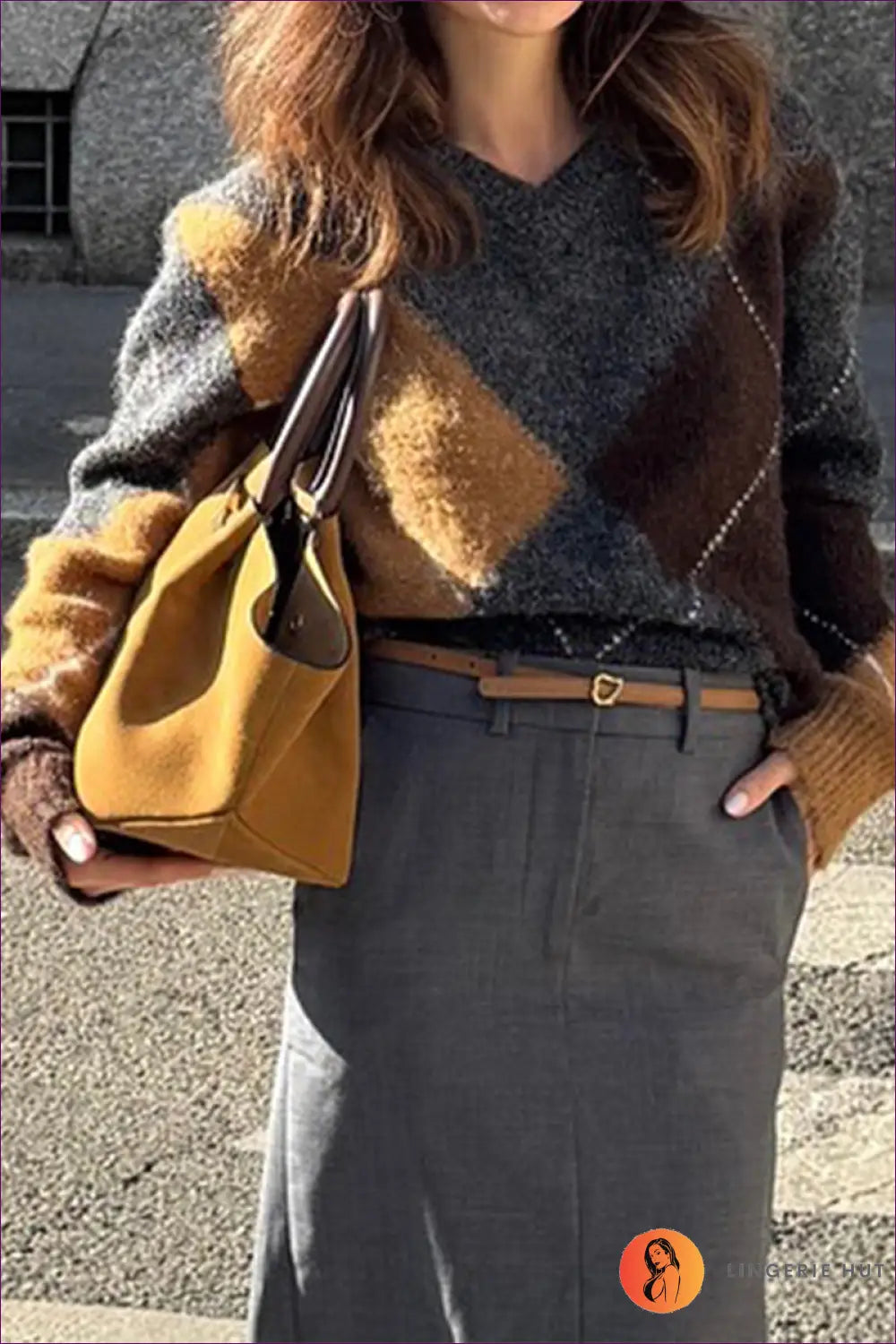 Jumper with Colour Block Design - Artistic Expression - s / Gray - Lingerie Hut - All Season • Autumn • Casual • Cotton