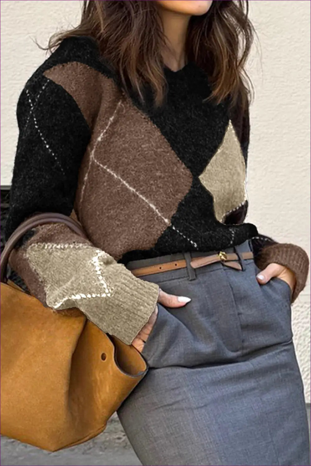 Jumper with Colour Block Design - Artistic Expression - Autumn • Casual • Clothing • Cotton • Everyday - Lingerie Hut