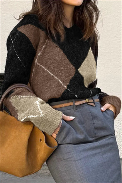 Jumper with Colour Block Design - Artistic Expression - Lingerie Hut - All Season • Autumn • Casual • Cotton • Everyday